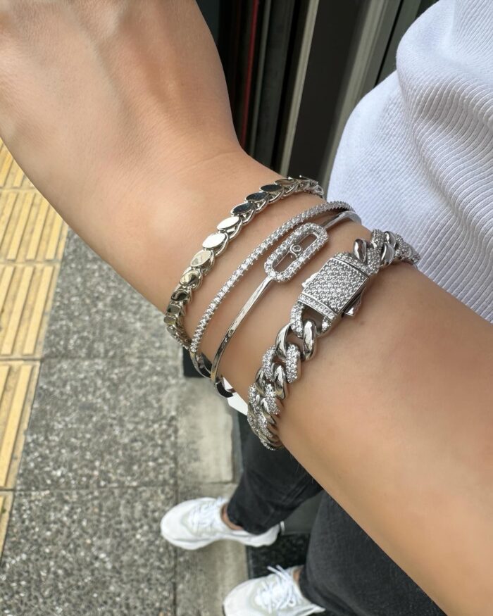 Silver taşlı gurmet bileklik