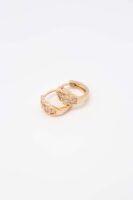 Gold taşlı halka küpe (12mm)