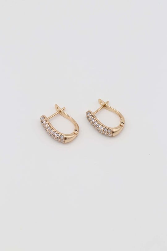 Gold taşlı u küpe (15mm)