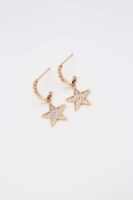 Gold yıldız sallantılı küpe (25mm)