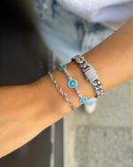 Silver renk su yolu nazar detaylı bileklik