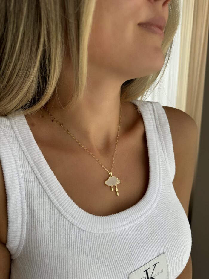 Gold bulut uçlu kolye