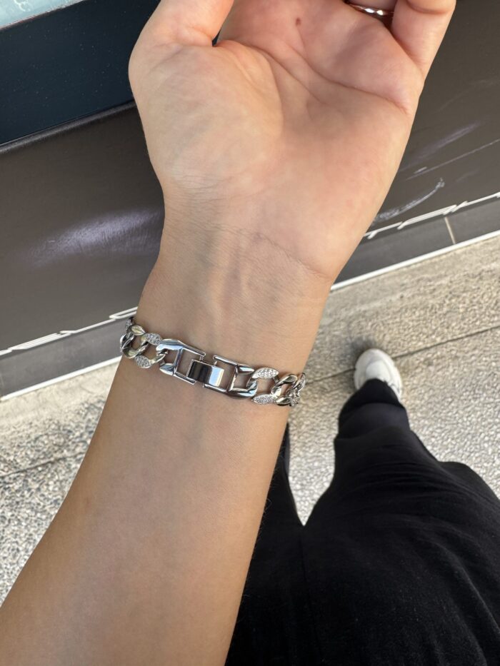 Silver renk taş detaylı bileklik