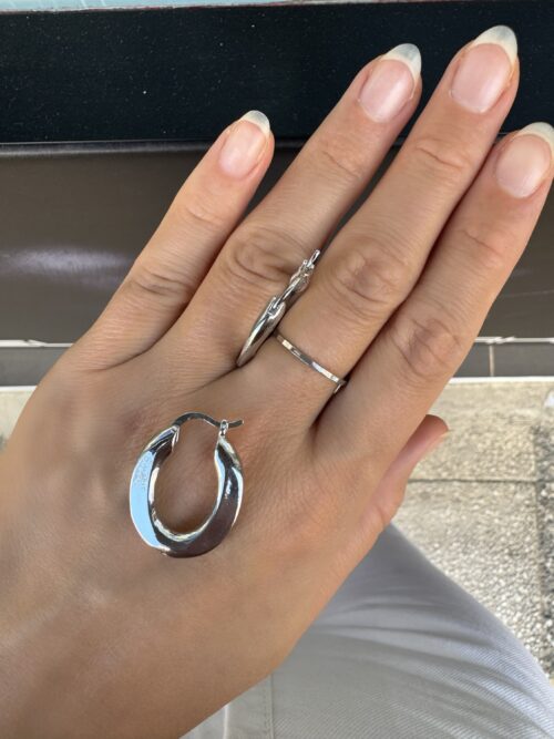 Silver renk U küpe