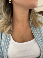 Gold renk ince nazar uçlu kolye