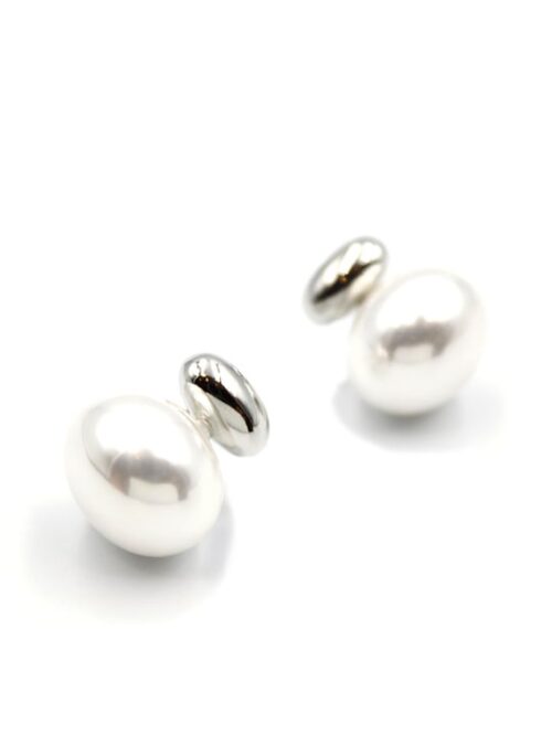 Silver renk inci detaylı küpe