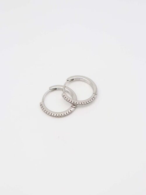 Silver renk taşlı halka küpe(15mm)