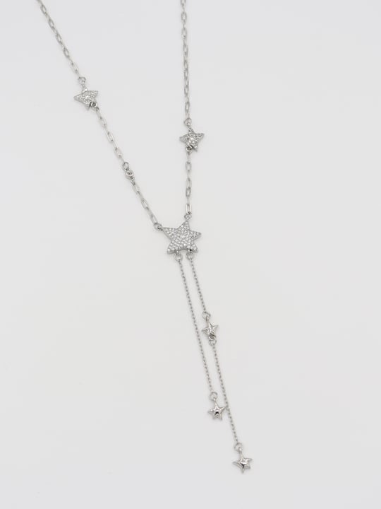 Silver renk yıldız taşlı kolye