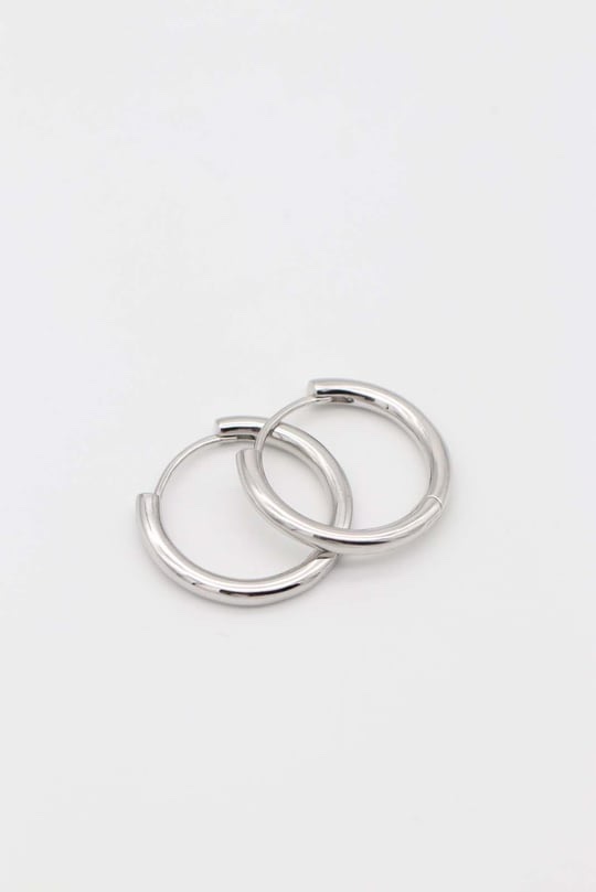Silver renk düz boru halka küpe(22mm)