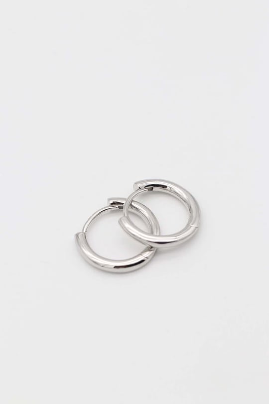 Silver renk düz boru halka küpe (17mm)