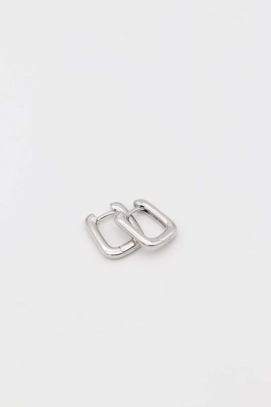 Silver renk dikdörtgen küpe (12mm)