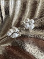 Silver detaylı inci küpe