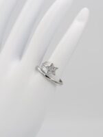 Silver renk yıldız serçe parmak yüzüğü