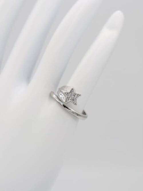 Silver renk yıldız serçe parmak yüzüğü