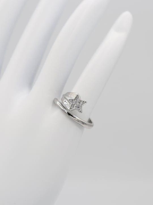 Silver renk yıldız serçe parmak yüzüğü