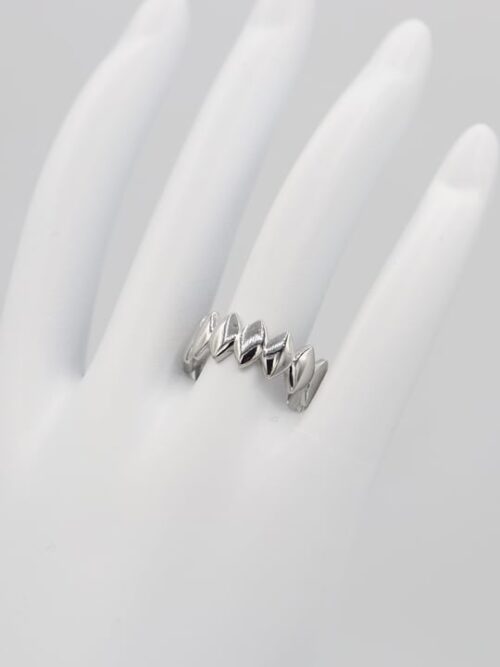 Silver renk düz tırtıklı yüzük