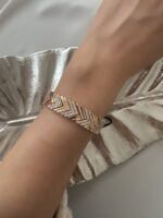 Gold renk taşlı ipli bileklik