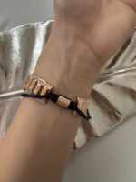 Gold renk taşlı ipli bileklik