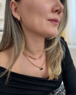 Gold renk v model kolye