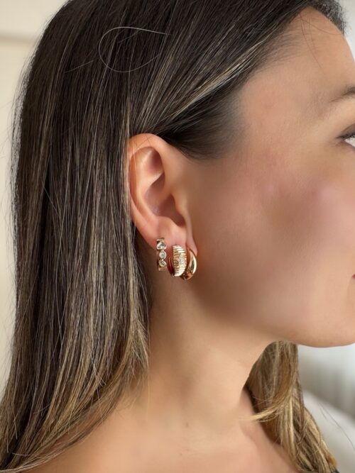 Gold renk mini damla halka küpe (15mm)