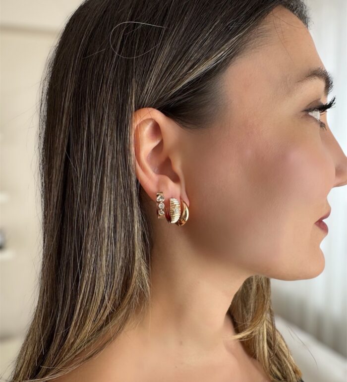 Gold renk mini damla halka küpe (15mm)
