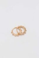 Gold renk ucu mini topcuklu halka küpe (15mm)