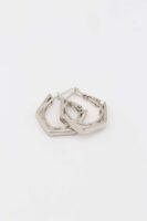 Silver renk köşeli halka küpe (22mm)