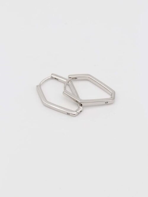 Silver renk köşeli v küpe (22mm)