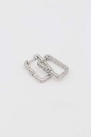 Silver renk taşlı kare küpe (20mm)