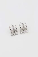 Silver renk taş sallantılı 3dilim küpe (15mm)