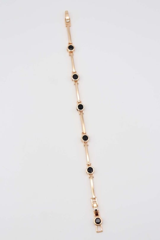 Gold renk siyah taşlı bileklik