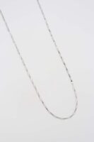 Silver renk düz plaka zincir kolye 60cm