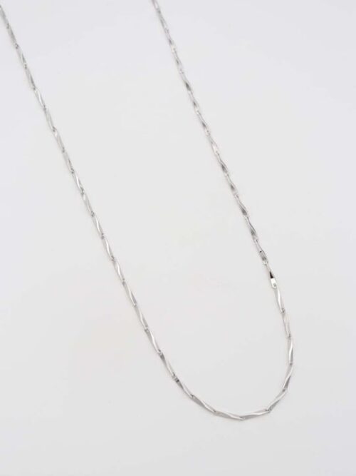 Silver renk düz plaka zincir kolye 60cm
