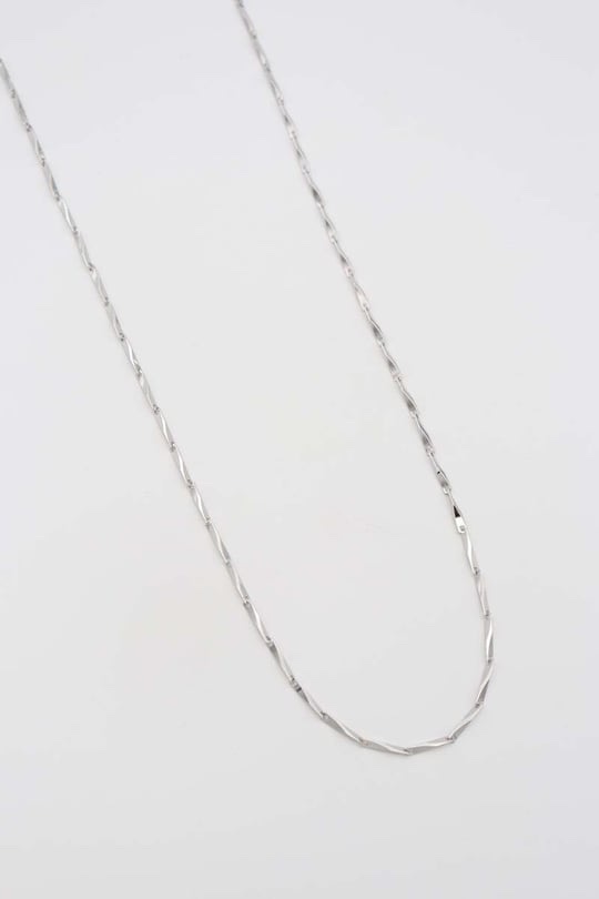 Silver renk düz plaka zincir kolye 60cm
