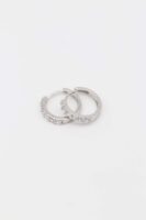 Silver renk taşlı halka küpe (17mm)