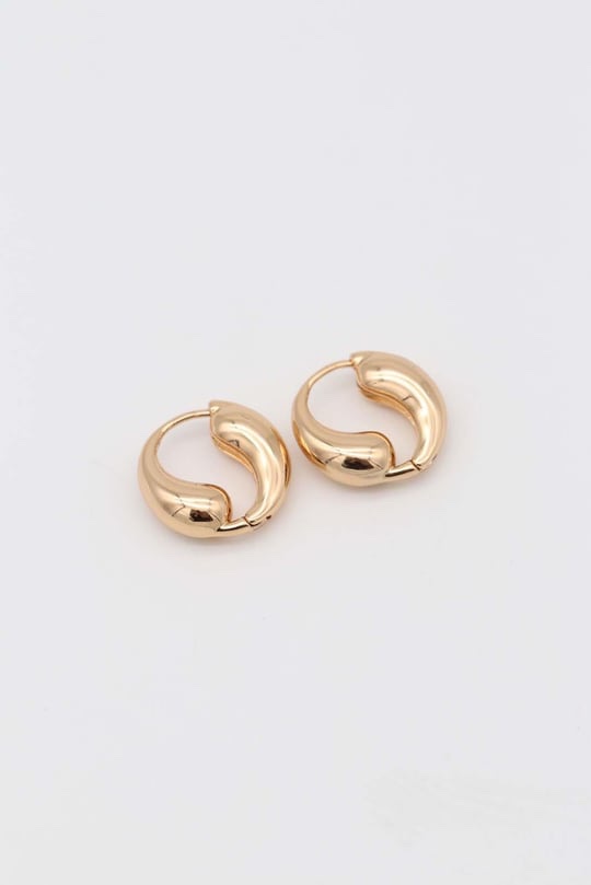Gold renk mini damla halka küpe (15mm)