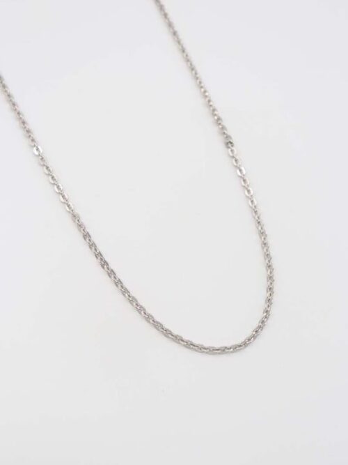 Silver renk ince desenli zincir kolye (45cm)