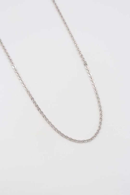 Silver renk ince desenli zincir kolye (45cm)