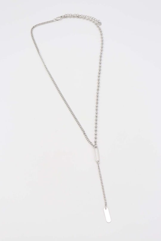 Silver renk birtafa zincir vetop top kolye