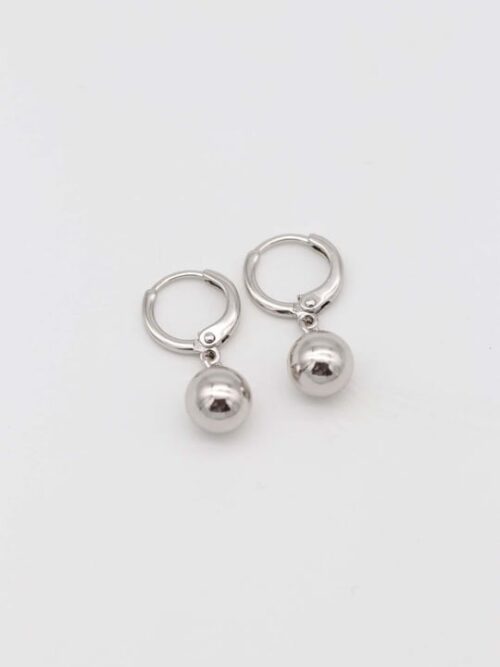 Silver renk top sallantılı halka küpe(22mm)