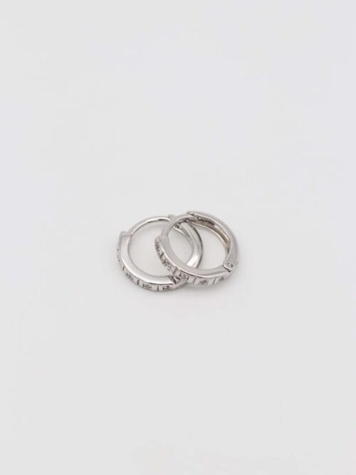 Silver renk taş detaylı halka küpe(12mm)