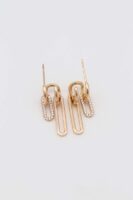 Gold renk tasarım taş detaylı küpe(25mm)