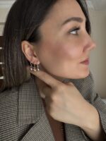 Gold renk top sallantılı halka küpe(22mm)