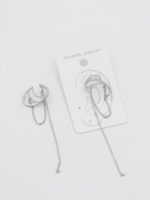 Silver renk sallantılı kıkırdak (earcuff)küpe (tekli)