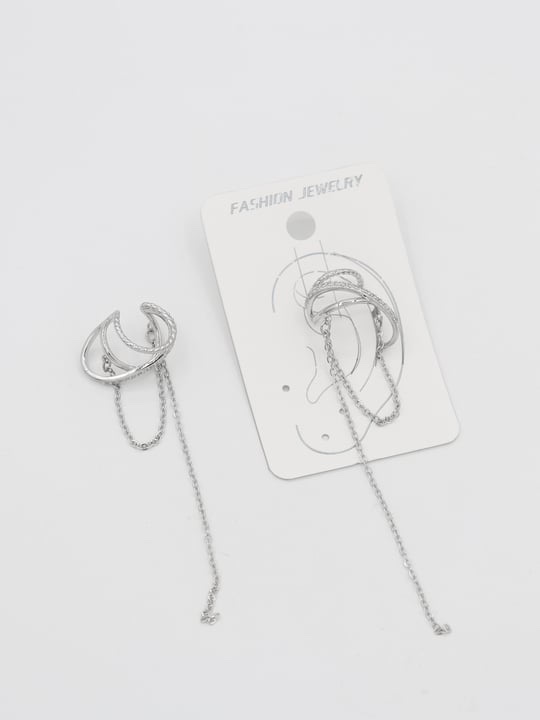 Silver renk sallantılı kıkırdak (earcuff)küpe (tekli)