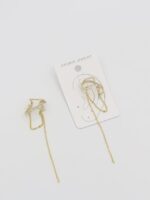 Gold renk sallantılı kıkırdak (earcuff) küpe (tekli)