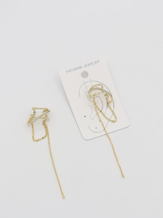 Gold renk sallantılı kıkırdak (earcuff) küpe (tekli)