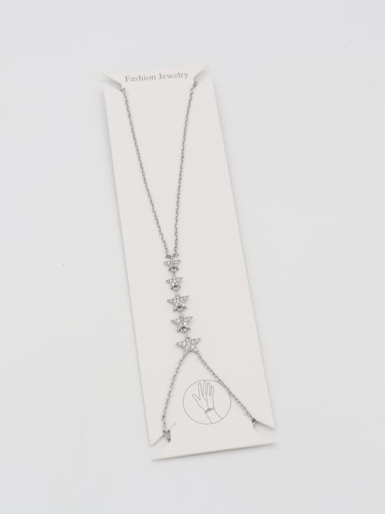 Silver renk yıldız sıralı şahmeran bileklik