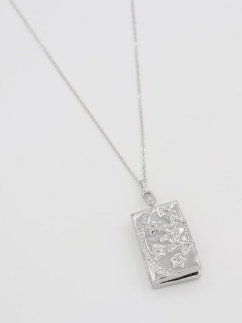 Silver renk kapsül kapaklı kolye (50+5)cm