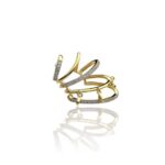 Gold renk taşlı kıkırdak (earcuff) küpe